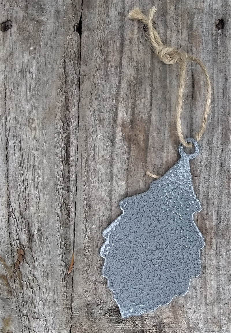 Swamp White Oak Leaf Ornament - Glossy Silver Vein