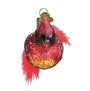 Vintage Cardinal Ornament Front Side View