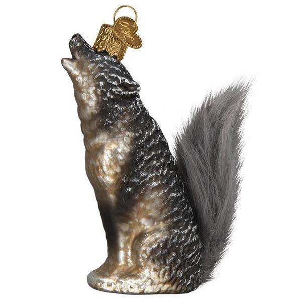 Vintage Howling Wolf Ornament Left Side View
