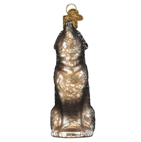 Vintage Howling Wolf Ornament Front Side View