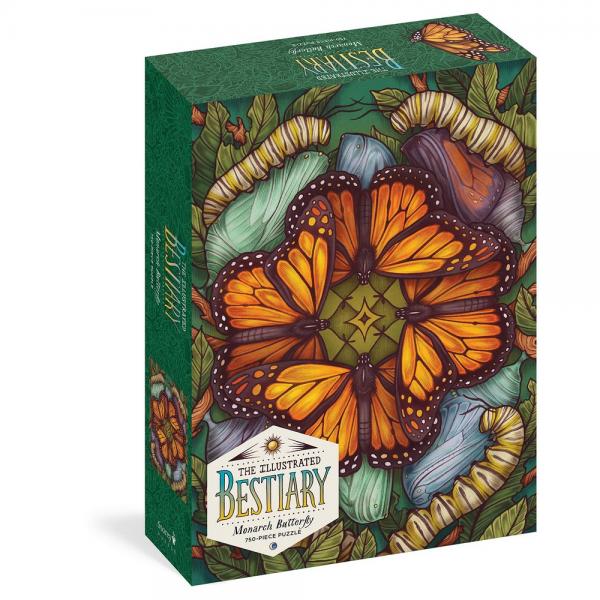 The Illustrated Bestiary Puzzle Monarch Butterfly Puzzle - 750 Piece