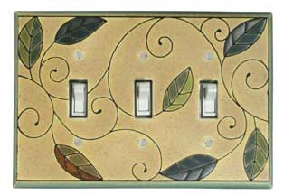 triple Mosaic Leaves Switch Covers
