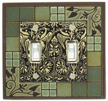 Arts and Crafts double light Switch Plate Covers