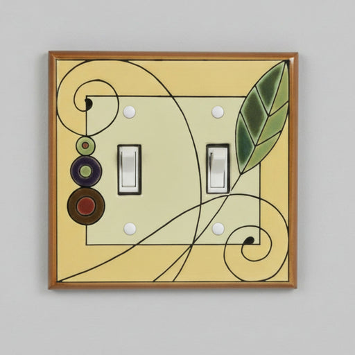 Leaf Spiral Double Light Switch Plate