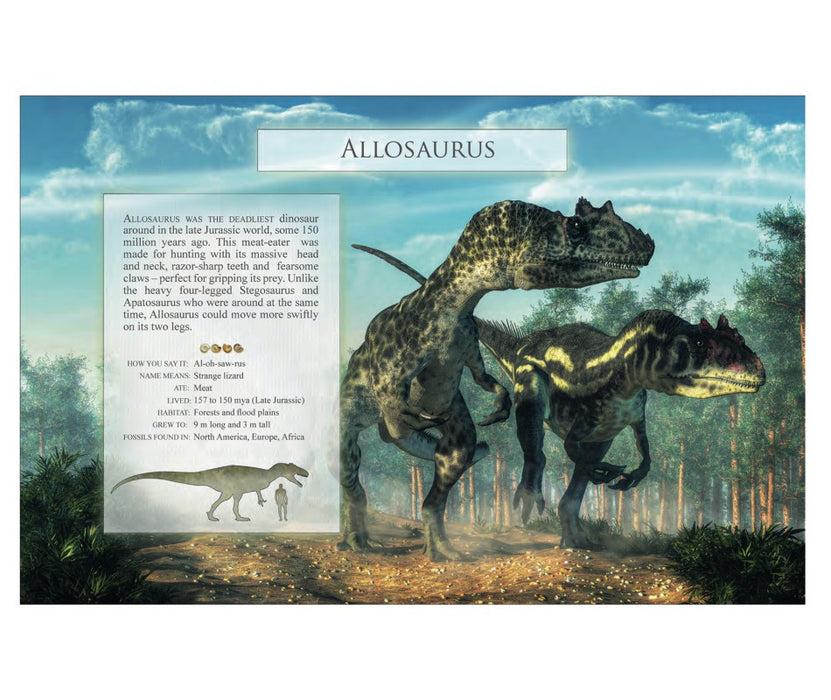 The Little Book of Dinosaur Sounds - Allosaurus sample page