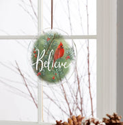 Cardinal Suncatcher - Believe - hung in a window