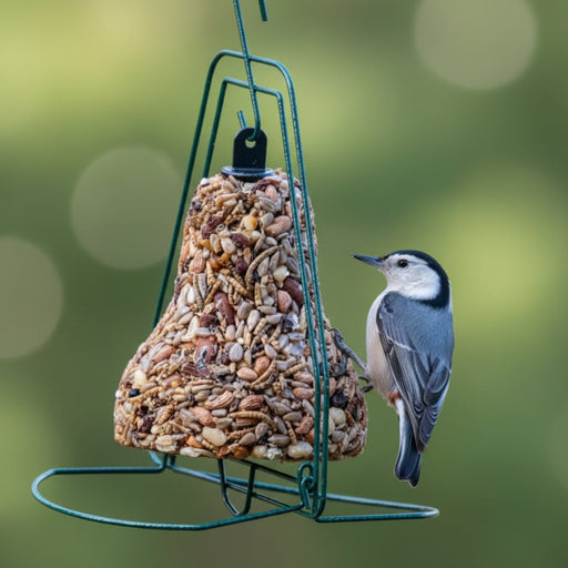 Mr. Bird's Seed Bell Hanger - happy visitor