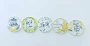 Glass Magnets - Bible and Inspirational Verses - Set of 5