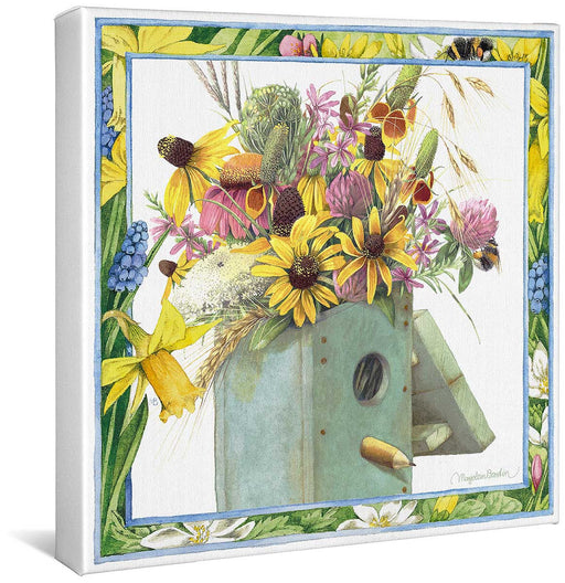 Birdhouse Bouquet Gallery Wrapped Canvas