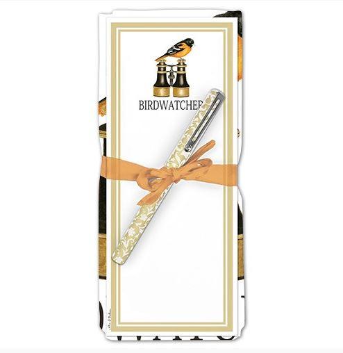 Birdwatcher Flour Sack Towel & Magnetic Note Pad Set