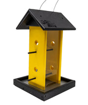 Yellow and black songbird feeder