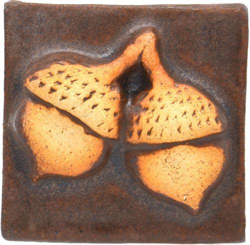 Acorn Ceramic Stoneware Tile - 2 x 2 inches