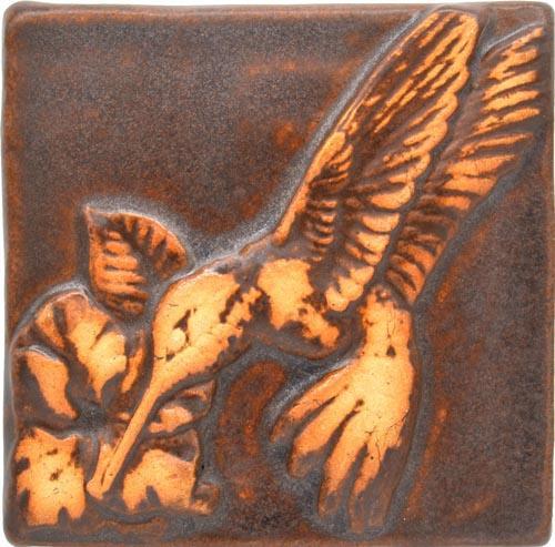 Stoneware Tile Hummingbird - 4 x 4 inches