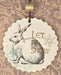 Let It Snow Bunny Tile Ornament - White