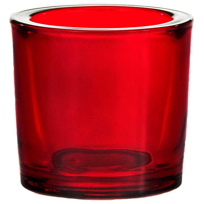 2.5 Oz Heavy Glass Votive Candle Holder Red