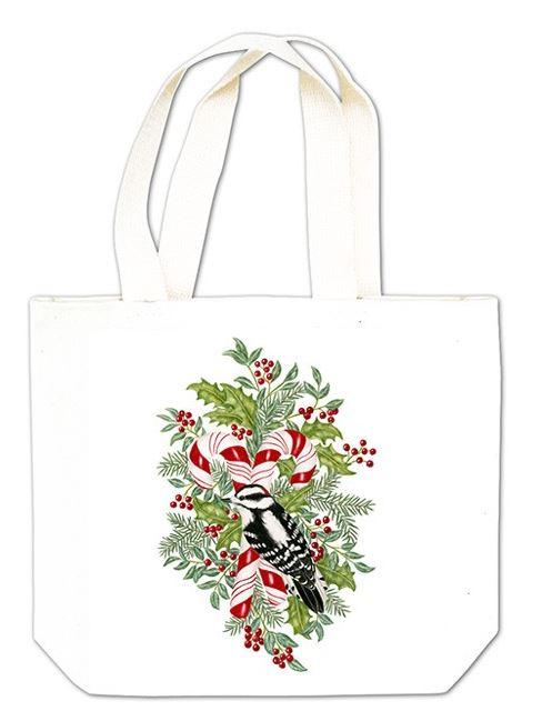 Candy Cane Woodpecker Gift Tote