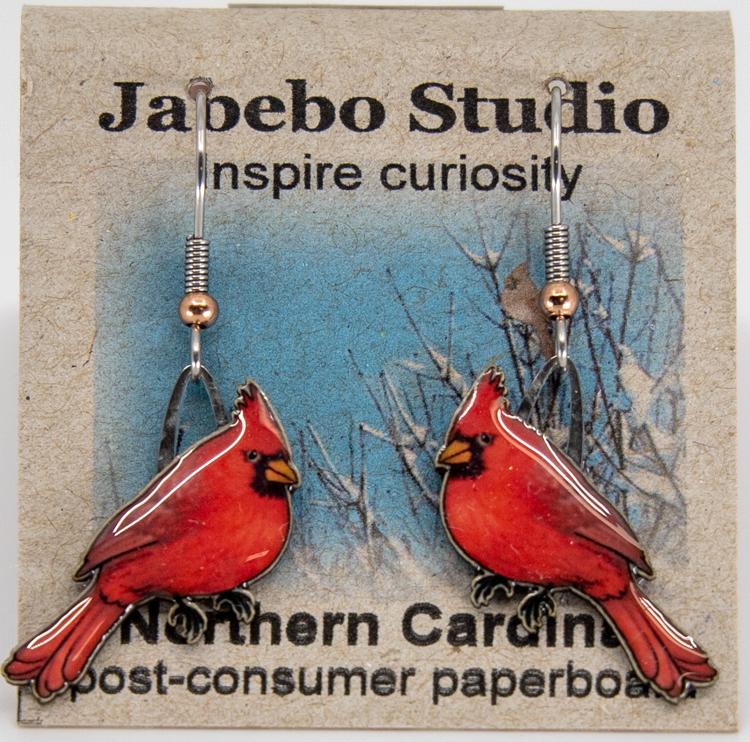 male cardinal earrings