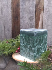 Palm Wax Square Pillar Candle - Cedar