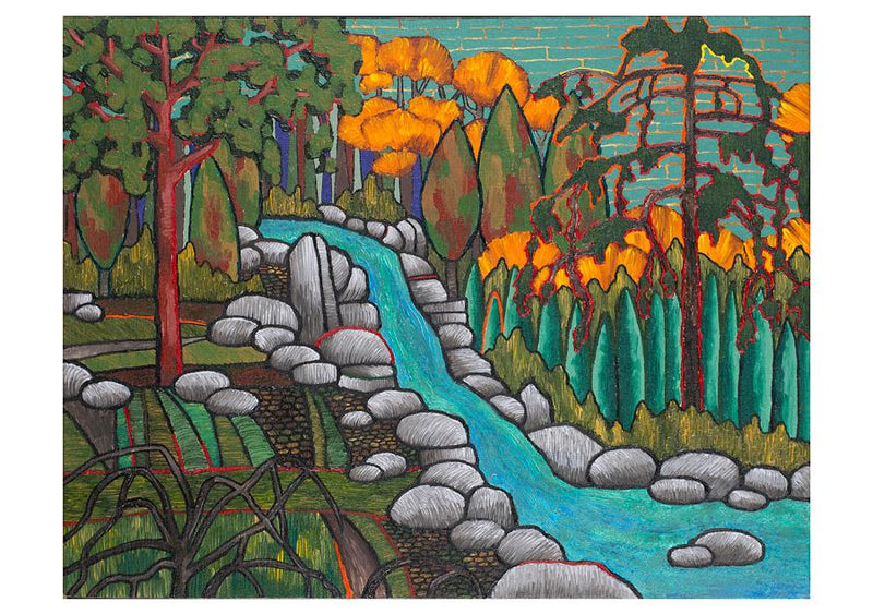 Hurley Lure of Land notecard waterfall