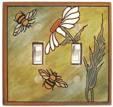Daisy Bee double light Switch Plate Covers