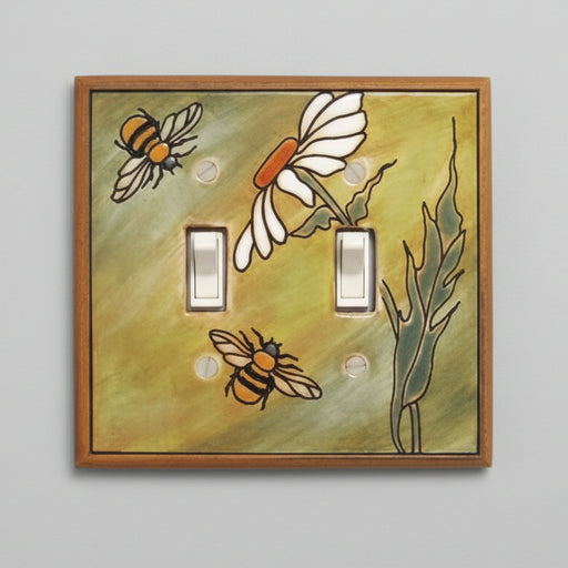 Daisy Bee double light Switch Plate Covers