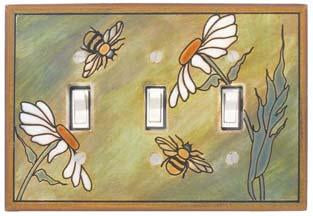 Daisy Bee triple light Switch Plate Covers