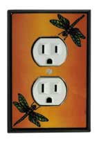 Multi-Color Dragonfly Single Outlet/Receptacle Cover