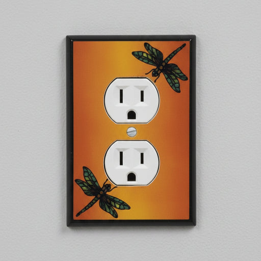 Multi-Color Dragonfly Single Outlet/Receptacle Cover