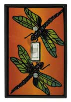 Multi-Color Dragonfly Single Light Switch Cover