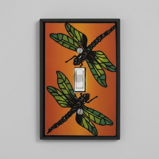 Multi-Color Dragonfly Single Light Switch Cover