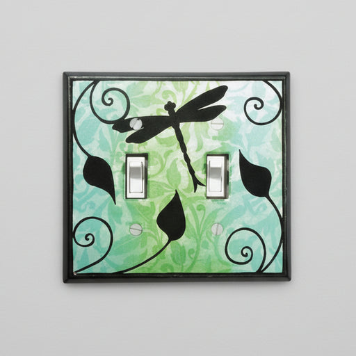 Dragonfly Silhouette Double Light Switch