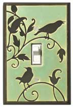 Songbirds Green Light Switch Plate Cover
