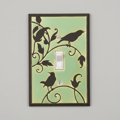 Songbirds Green Light Switch Plate Cover
