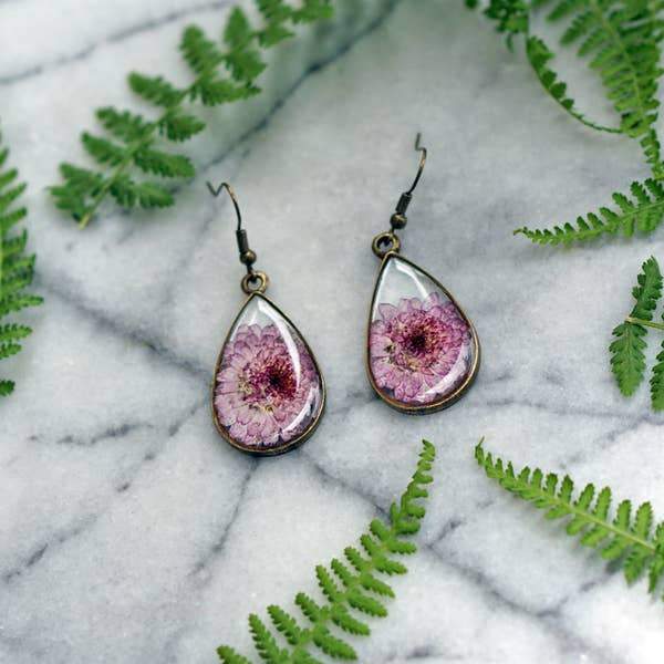 Purple Aster Earrings