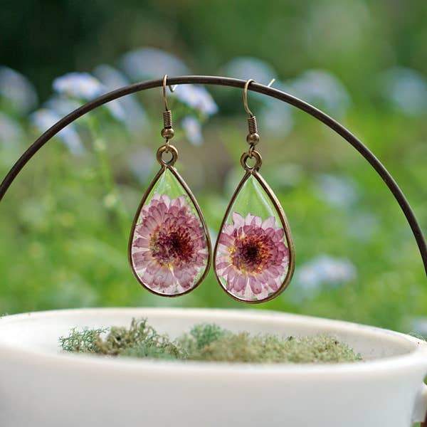 Purple Aster Earrings 2