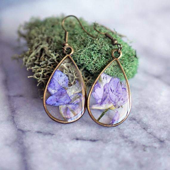 Purple Larkspur Earrings 2