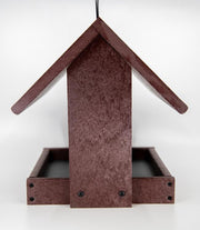 side view diner Amish bird feeder in cherry wood