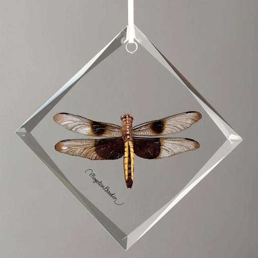 Widow Skimmer Female Diamond-Shape Glass Ornament
