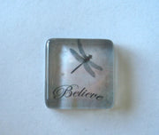 Glass Magnets - Dragonfly Tile - Set of 5 close up
