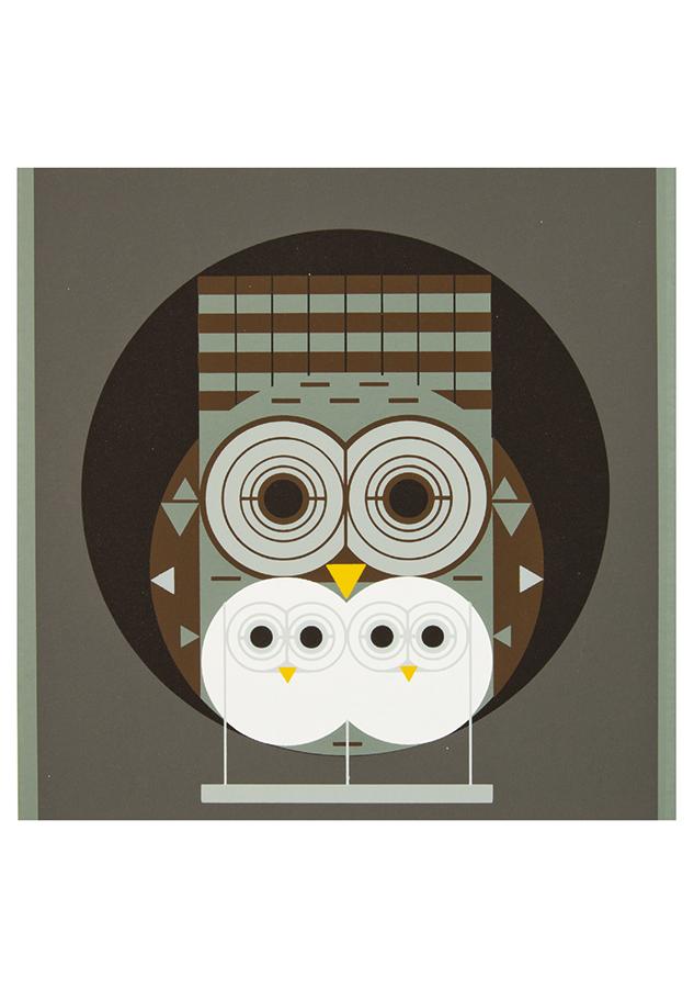Charley Harper: Family Owlbum Note Card