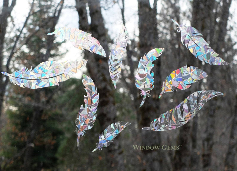 Feather Window Cling installed