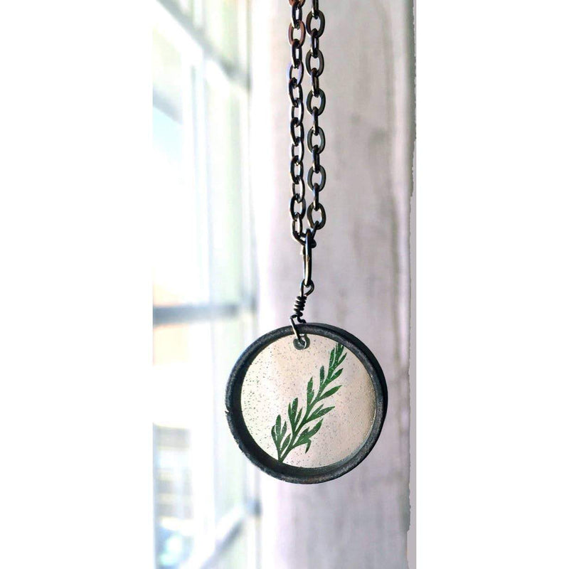 Green Fern Leaf Necklace