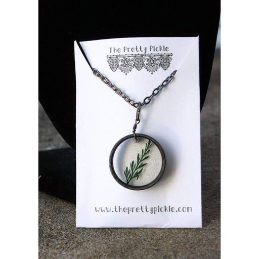 Pretty Pickle Green Fern Leaf Necklace