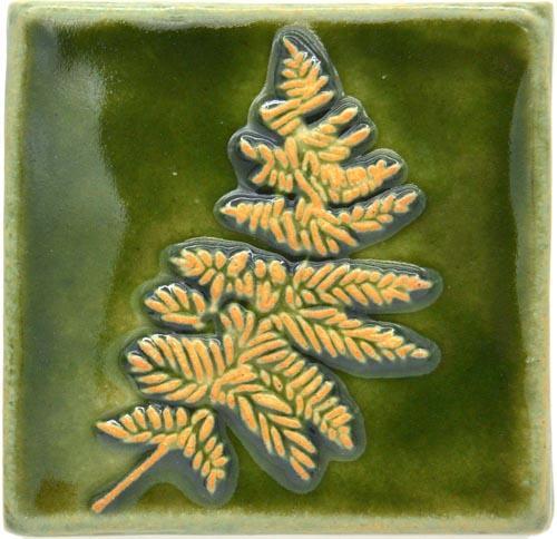 4×4 Fern decorative handmade tile — Nature Niche