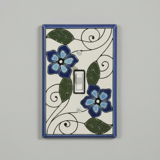 Blue Blossom light switch plate cover