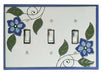 Blue Blossom triple light switch plate cover