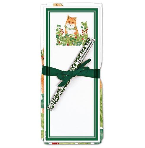 Fox Flour Sack Towel & Magnetic Note Pad Set