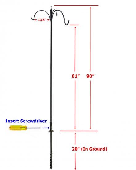 Erva FP5TX Feeder Pole Set with 3 Hangers