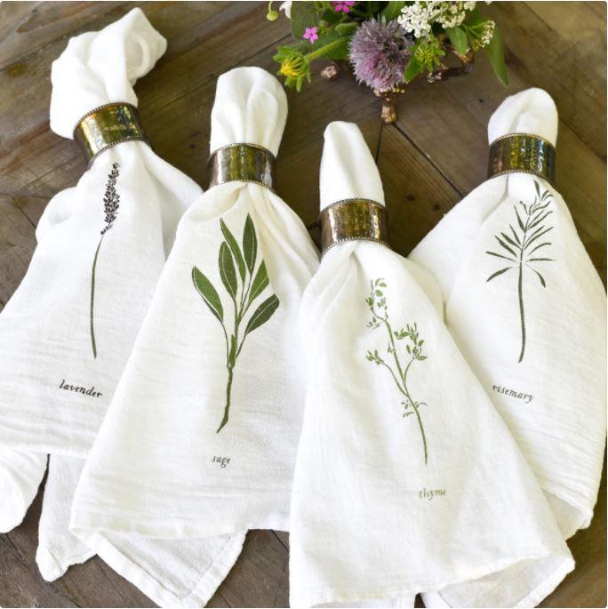 Garden Herbs Napkins - Set of 4 - Thumbnail 2