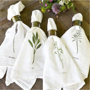Garden Herbs Napkin Set in napkin rings